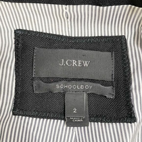 J. Crew Schoolboy Blazer Black Wool Gold Button Jacket Preppy Women’s Size 2 - Picture 9 of 13